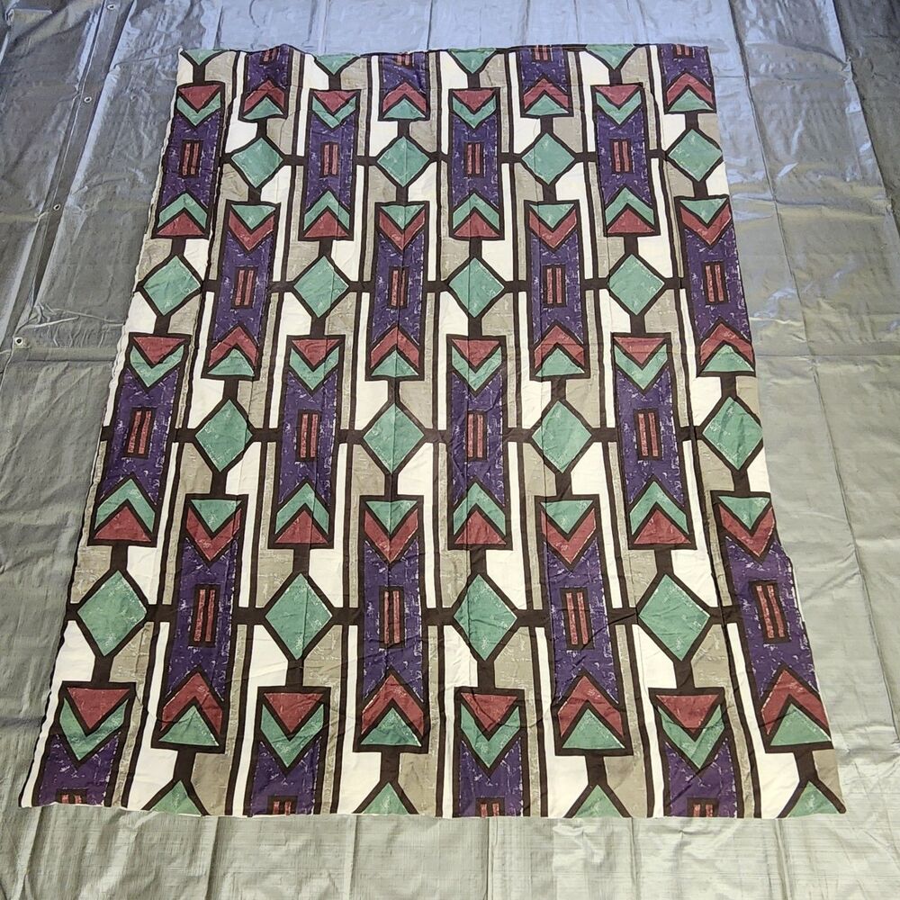 Twin Size Vintage Western Bedspread Chevron 1990s Cowboy Aztec Comforter Grandpa